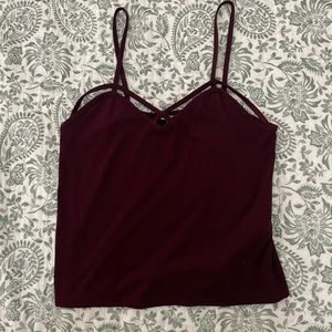 Forever 21 Maroon Strappy Crop Top
